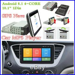 10.1 1Din Rotatable Touch Screen Head Unit Car GPS Navs MP5 Player Stereo Radio