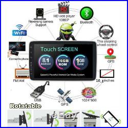 10.1 1Din Rotatable Touch Screen Head Unit Car GPS Navs MP5 Player Stereo Radio