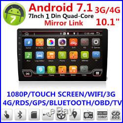 10.1 HD 1080P Car Autos Quad-Core Stereo Radio GPS Wifi 3G/4G BT Android 7.1.1