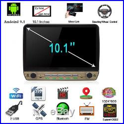 10.1in Android 9.1 Single DIN Car Radio Stereo GPS Head Unit SAT NAV WiFi 1G 16G