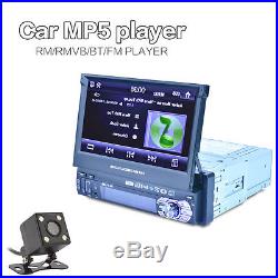12V 7 HD 1-Din Car Truck Bluetooth MP5 Player Radio AUX & Reversing Camera Kit