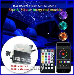16W TWINKLE RGBW Fiber Optic Star Meteor Ceiling Kit LED Light 500pcs Fibers APP