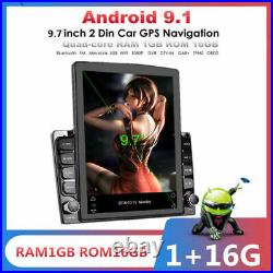1+16GB Android 9.1 4-Core 9.7In Car Stereo FM MP5 Player Bluetooth GPS Sat NAV