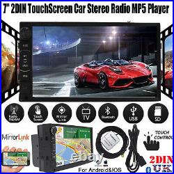 2DIN 7'' Car Stereo USB MP5 Player Mirror Link Navigation For Wifi iOS & Android