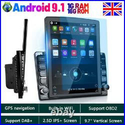 2Din 9.7 Android 9.1 Car Stereo Radio MP5 Player GPS Sat Nav Bluetooth WIFI FM
