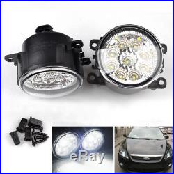 2× Front 9 LED Fog Light DRL White Lamps For Ford Fiesta MK6 MK7 C-Max Focus