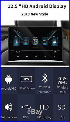 2 Pcs 12.5'' HD Android 6.0 Wifi HDMI RAM 2GB ROM 8GB Headrest Monitors FM TPMS