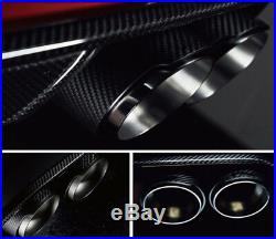 2 Pcs 63-89mm Glossy 100% Real Carbon Fiber H Type Autos Dual-Pipe Exhaust Pipes