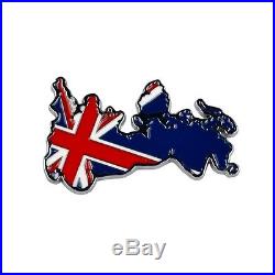 3D UK England Map Style Emblem Badge Symbol Decal Sticker Car Body Chrome Metal
