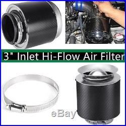 3 Inlet Filter Carbon Fiber Style Cold Air/Short Ram Intake Hi-Flow Air Filter
