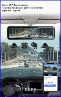 4G Wifi Android Car DVR 4 Cameras Video Recorder 10in Rearview Mirror Dash Cam