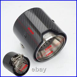4 Pcs Glossy 100% Real Carbon Fiber Exhaust tip 71MM IN 93MM OUT Universal