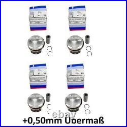 4x pistons +0.50 mm excess Ø72.70 mm for Dacia Mercedes Benz Renault 1.2 TCE 803851