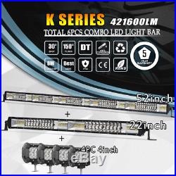 52Inch 2720W LED Light Bar Combo + 22 + 4x 4 PODS OFFROAD SUV 4WD Ford 50/20