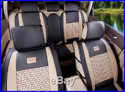 5-Seat Car All seasons Seat Covers PU Seat Covers With Headrest Waist Pillows