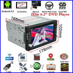 6.2Inch Android 9.0 2Din Car Stereo Sat Nav GPS Bluetooth WiFi DVD Player 2+16G