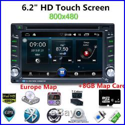 6.2 HD Touch Screen Car Bluetooth MP5 Player GPS Navigation+ 8G Europe Map Card