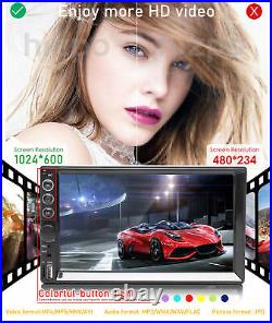 7'' HD Touch Screen 2Din Car Radio MP5 FM AUX Player Bluetooth USB + Free Camera