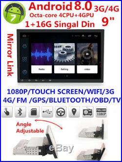9 Touch Screen 1G+16G Android 8.0 Single Car GPS Wifi 3G 4G BT DAB Mirror Link