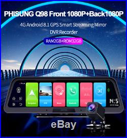 Android 8.1 10 Streaming Car Wifi 4G GPS DVR Dual FHD Video Recorder Dash Cam