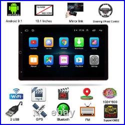 Android 9.0 10.1in Double Din Car FM Stereo Radio GPS Navigation Player WIFI BT