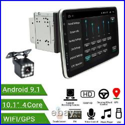 Android 9.1 10.1in Double 2DIN Car Stereo Radio GPS NAVI WiFi FM MP5 Player+Cams