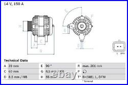BOSCH Alternator for Renault Megane dCi 106 K9K732/K9K734 1.5 (05/2005-05/2008)