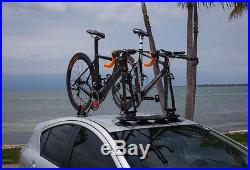 Black Heavy-Duty 2 Bike Fork Mount Roof Car Rack Bike Rack With2 Rear Wheel Straps