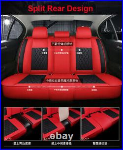Black/Red Luxury PU Leather Seat Mat Four Seasons Universal Car Seat Cover Pad