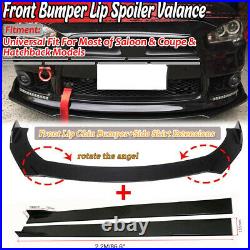 Car Front Bumper Lip Spoiler Splitter Kits+86.6Side Skirts Extensions Universal