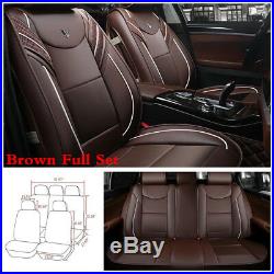 Car Seat Covers Protect Cushion 6D Full Surrounded Mat Full Set Front Rear Brown