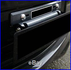 Carbon Fiber Coated Adjustable Car License Number Plate Frame Bracket Holder Kit