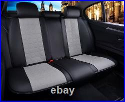 Deluxe Grey Black PU Leather Full set Seat Covers For Renault Megane Clio Scenic