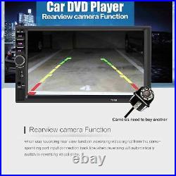 Double Din Car Stereo Radio +Backup Camera Touch Screen Mirror Link For GPS Navi