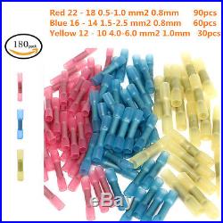 Electrical Crimp Ring Spade Connectors/ Insulated Wire Terminals Set 180p 22-10