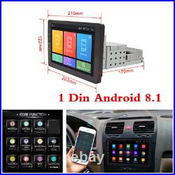 HD 8 Android 8.1 Single DIN Dash Car Radio Stereo GPS Head Unit SAT NAV WiFi FM