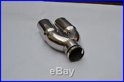 New Stainless Steel Twin Exhaust Muffler Tail Pipe Tip Abz