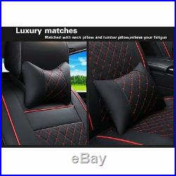 PU Leather Cushion Seat Cover Pad Mat For Car Front Rear withPillows Comfortable