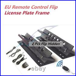 Pair Remote Control Car Flipable Retractable License Plate Frame Set EU Standard