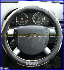 Renault Faux Leather Black/beige Steering Wheel Cover