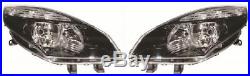 Renault Grand Scenic 2009-2012 Black Front Headlight Headlamp Pair Left & Right
