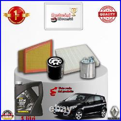 Replacement Filter Kit + Oil Renault Scenic III 1.5 DCI FAP 63KW 86CV From 2009