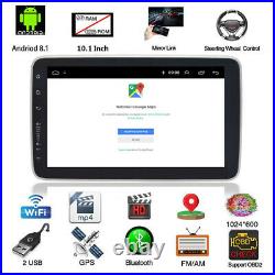 Rotatable 10.1in 1Din Android 8.1 Car Stereo Radio GPS Sat Nav WIFI MP5 Player