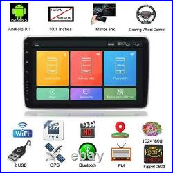 Rotatable 10.1in 2Din Car MP5 Player Android 9.1 Radio Stereo GPS WiFi FM+Camera