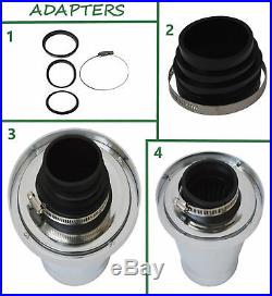 SHEILDED CONE CHROME UNIVERSAL PERFORMANCE AIR FILTER & ADAPTERS-Yugo
