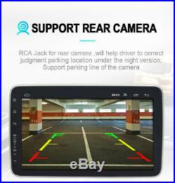 Single 1 DIN Car Rotatable 9'' Android 9.1 Stereo Radio BT GPS WiFi Mirror Link