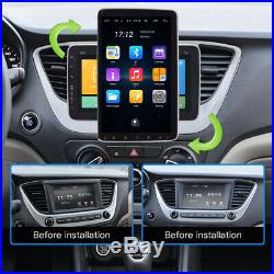 Single 1 DIN Car Rotatable 9'' Android 9.1 Stereo Radio BT GPS WiFi Mirror Link