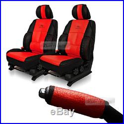 Sports Bucket Car Seat Cushion 2pcs Parking Brake Handle Cover Red for Renault