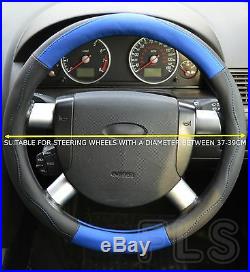Universal Renault Faux Leather Look Blue Steering Wheel Cover