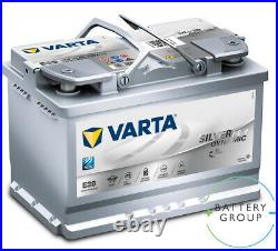 Varta E39 AGM Silver Stop Start Car Battery (UK096 AGM) 12V 70Ah + Clamp Grease